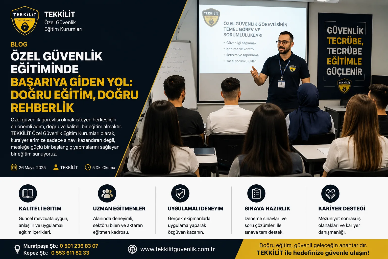 TEKKİLİT uygulamalı eğitim alanında özel güvenlik öğrencileri ve kapı tipi metal dedektörü
